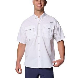 Columbia PFG white short sleeve button up fishing shirt - XL